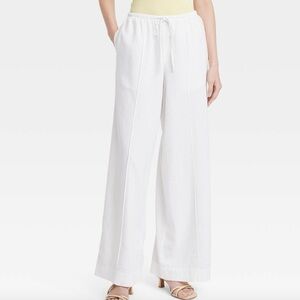 A new day high-rise linen pants white